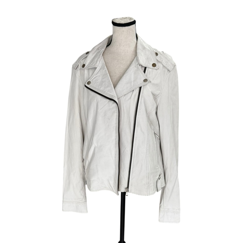 Malibu Road White Moto Jacket Size L